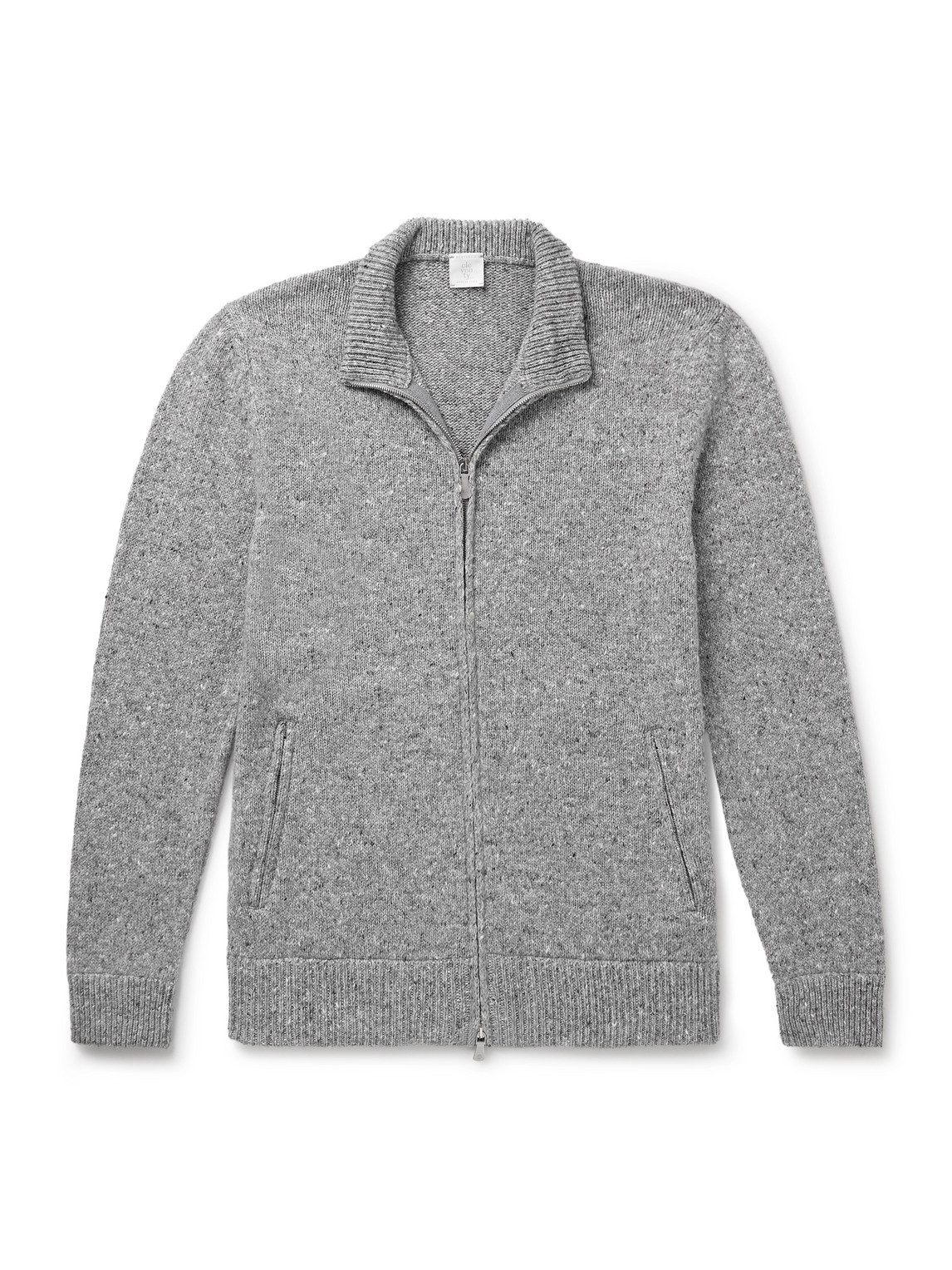 Eleventy Wool-blend Zip-up Cardigan In Gray
