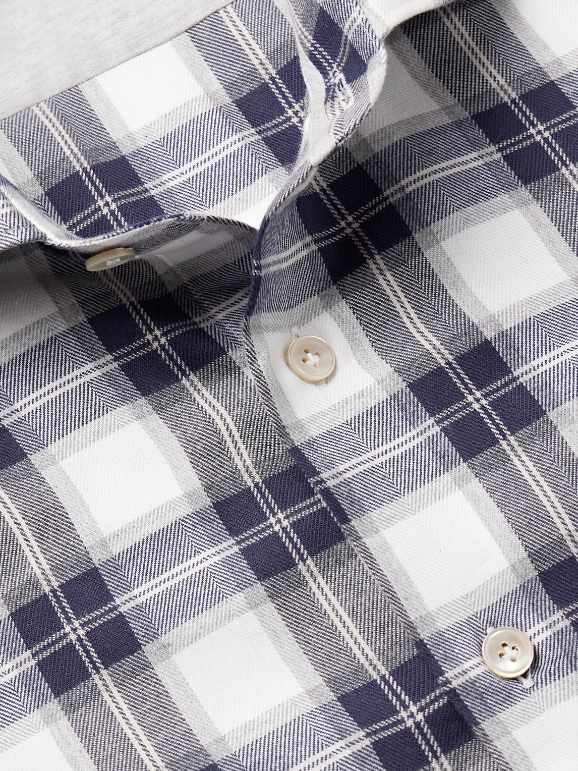 Eleventy Checked Cotton And Lyocell-blend Flannel Shirt In Multi