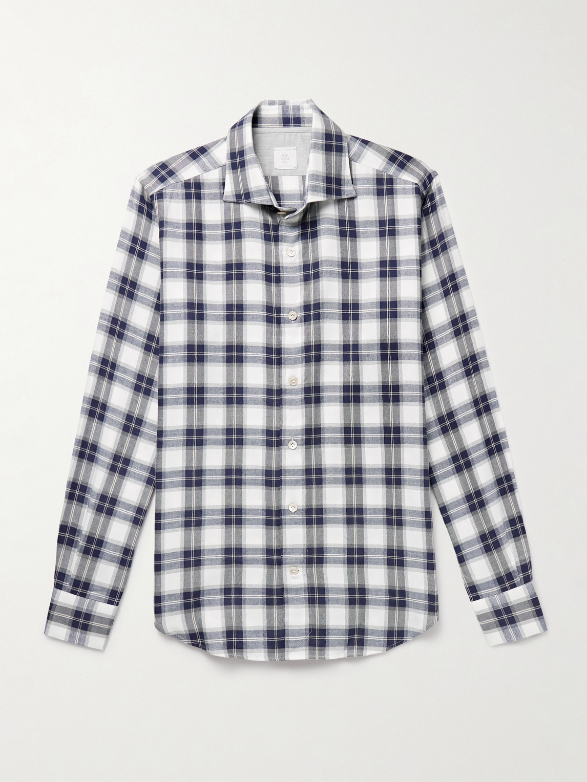 ELEVENTY Checked Cotton and Lyocell-Blend Flannel Shirt - Men