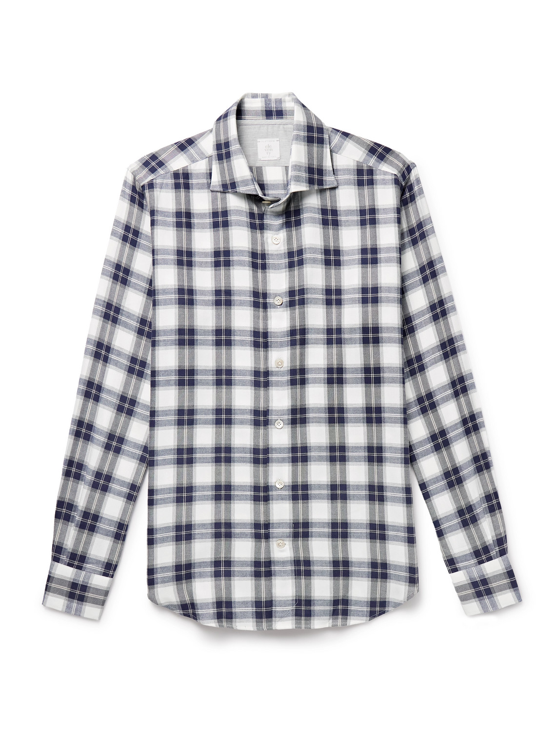 Eleventy Checked Cotton And Lyocell-blend Flannel Shirt In Multi