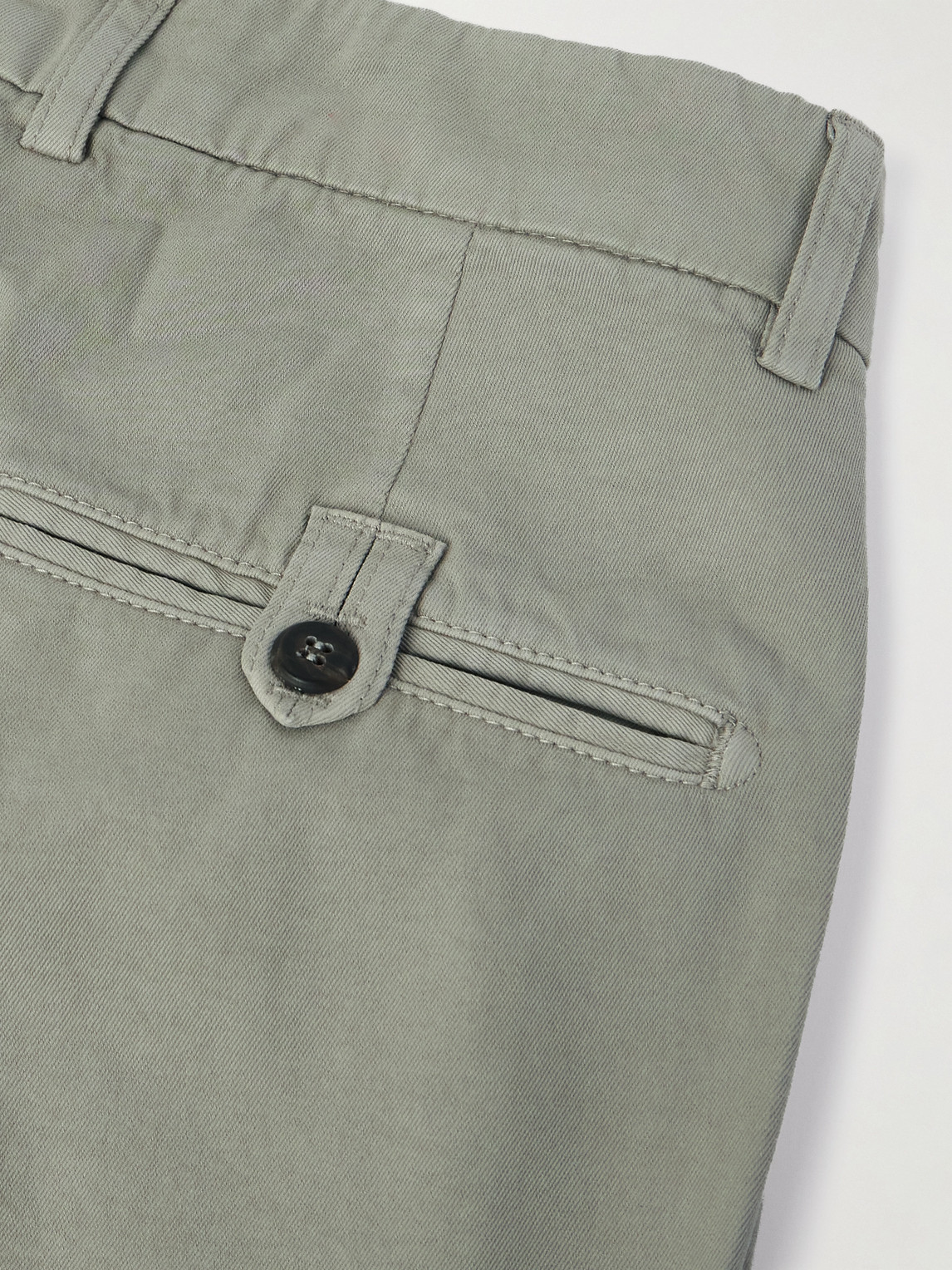 Eleventy Tapered Pleated Stretch Cotton And Lyocell-blend Twill Trousers In Gray