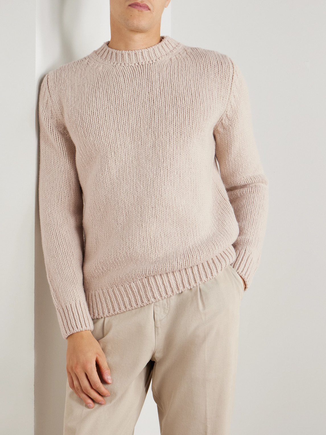  Eleventy - Slim-fit Wool Sweater - Men - Neutrals - M 