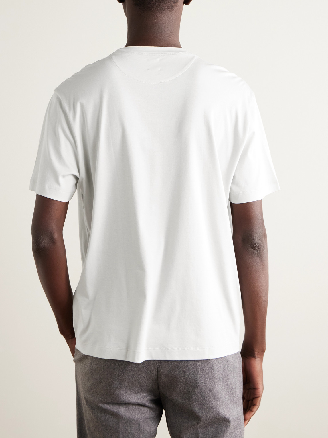 Eleventy Cotton And Modal-blend Jersey T-shirt In White