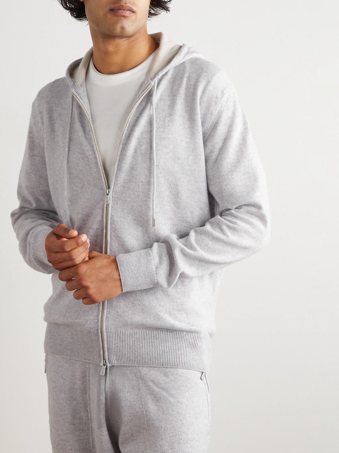 Eleventy - Cashmere Zip-up Hoodie - Men - Gray - Xxl 