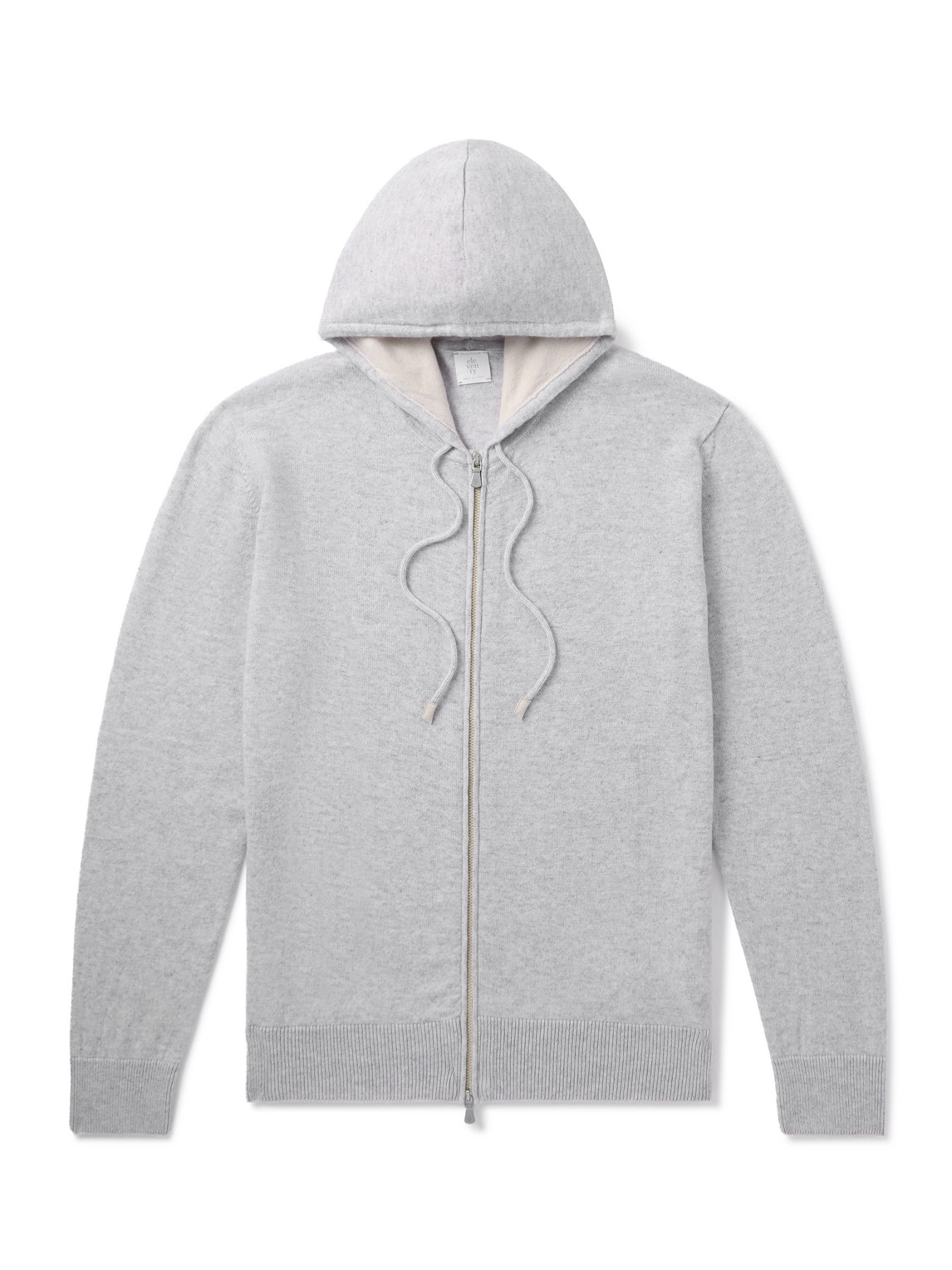 Eleventy Cashmere Zip-up Hoodie In Gray
