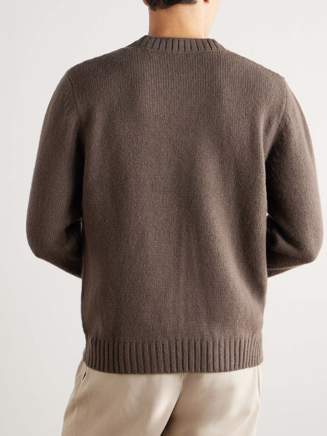 Eleventy Slim-fit Wool Sweater In Brown