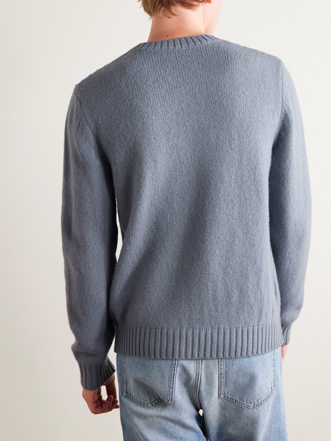 Eleventy Slim-fit Wool Sweater In Blue