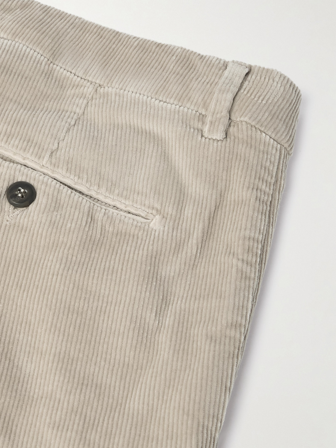 Eleventy Slim-fit Straight-leg Stretch Cotton And Modal-blend Corduroy Trousers In Gold