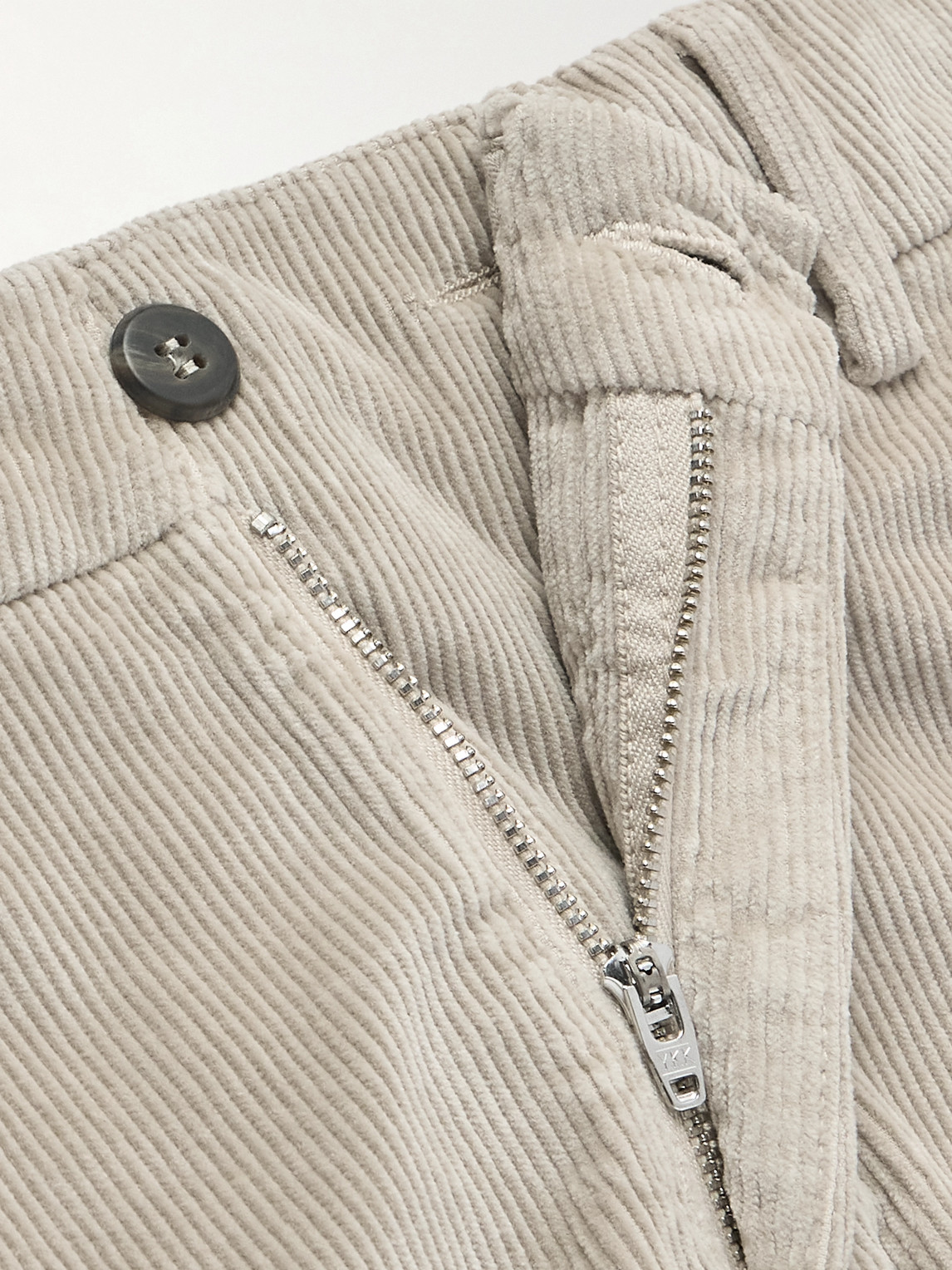 Eleventy Slim-fit Straight-leg Stretch Cotton And Modal-blend Corduroy Trousers In Gold