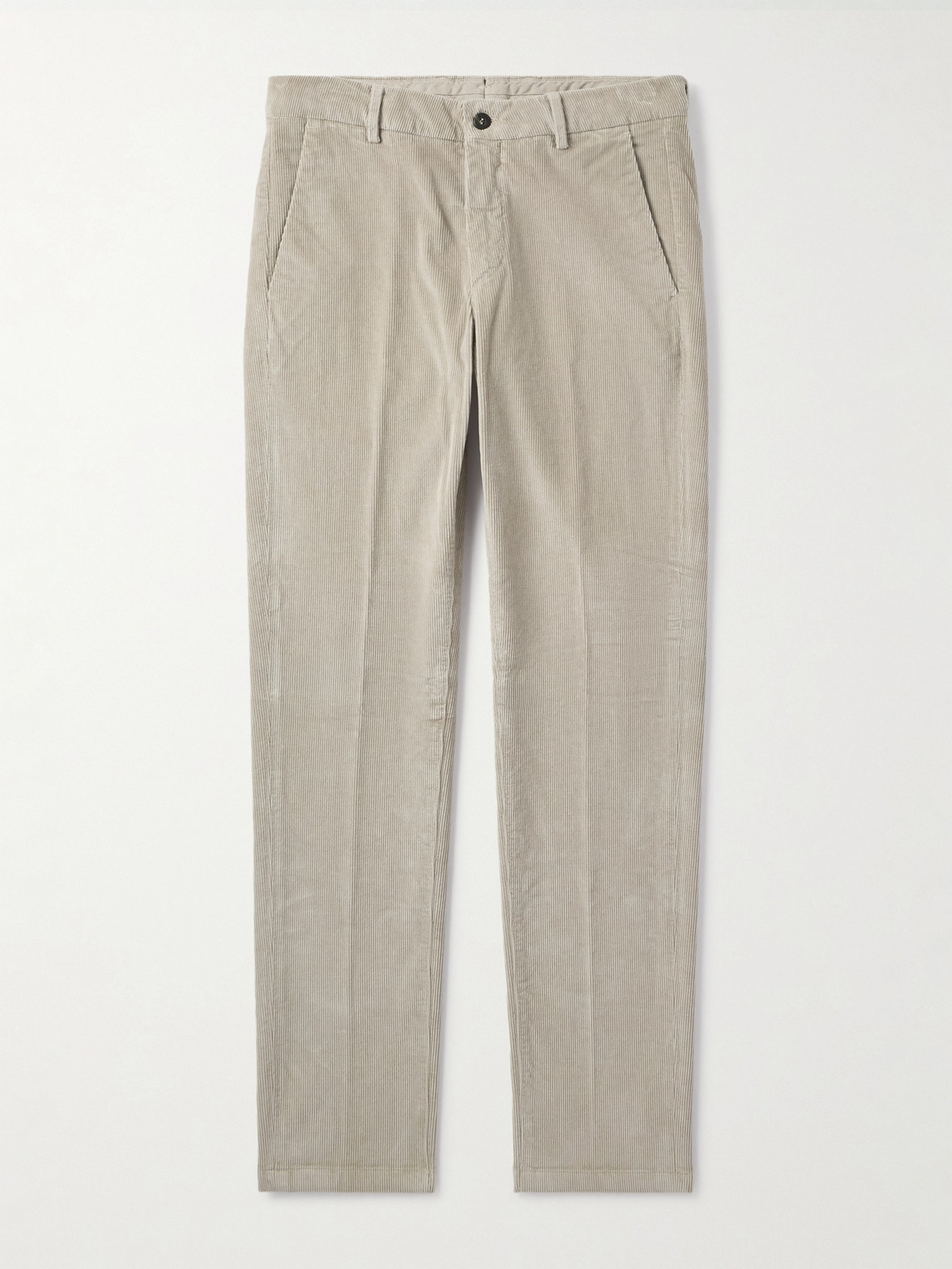 Eleventy Slim-fit Straight-leg Stretch Cotton And Modal-blend Corduroy Trousers In Gold