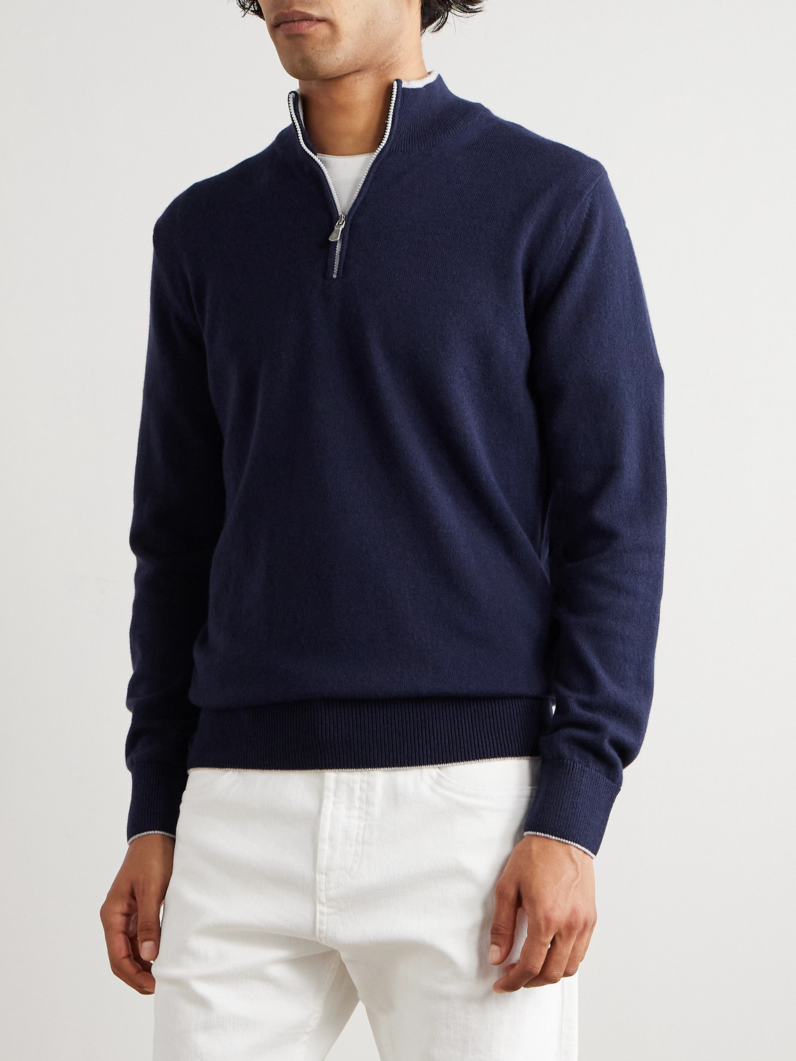  Eleventy - Cashmere Half-zip Sweater - Men - Blue - S 
