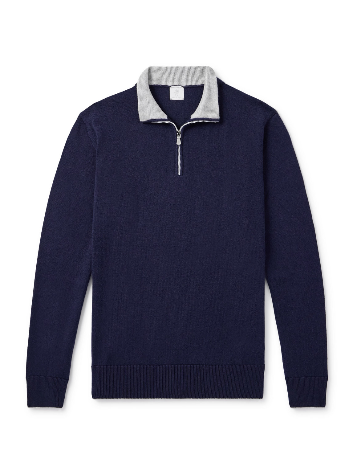 Eleventy Cashmere Half-zip Sweater In Blue