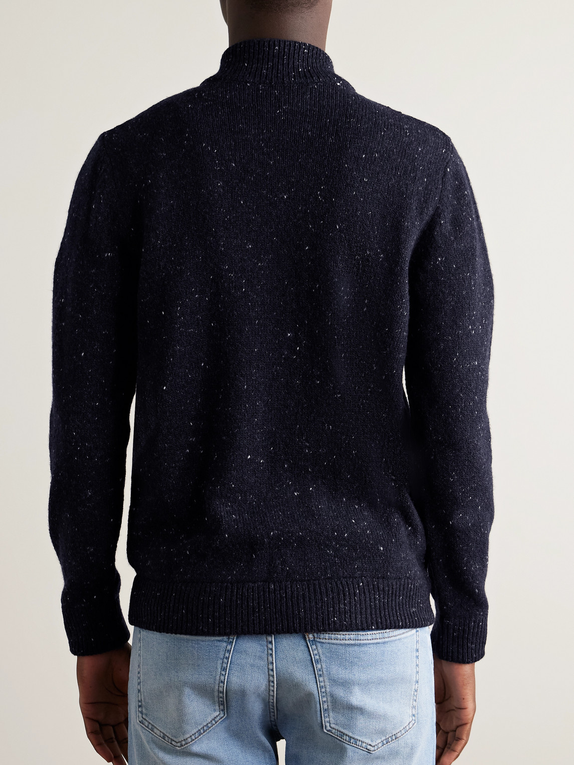 Eleventy Wool-blend Zip-up Cardigan In Blue