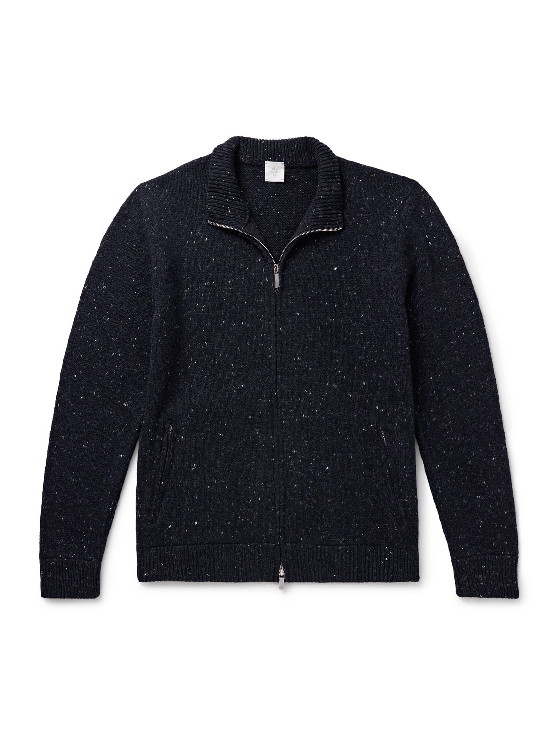 Eleventy Wool-blend Zip-up Cardigan In Blue