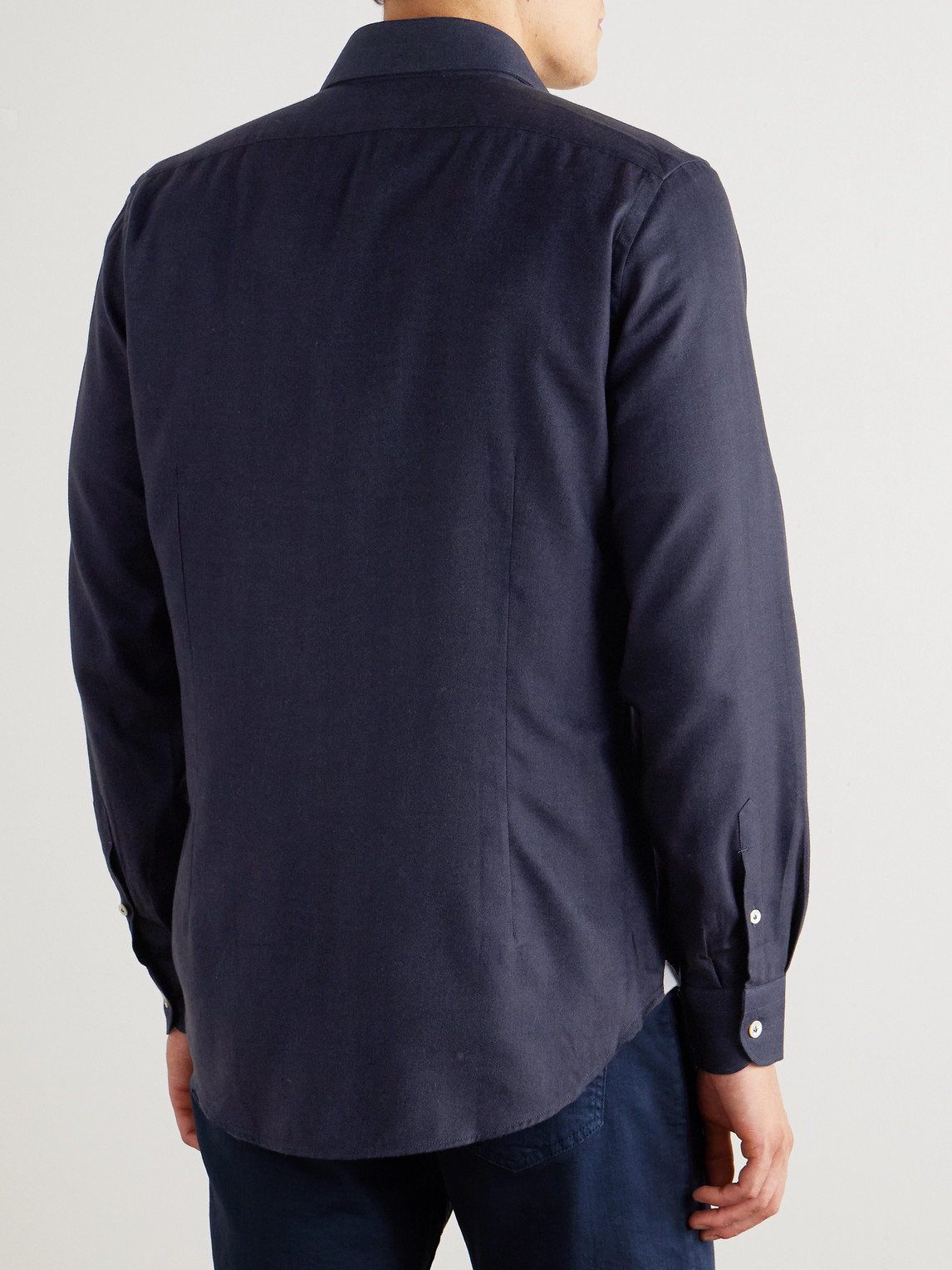 Slim-Fit Herringbone Cotton And Lyocell-Blend Shirt