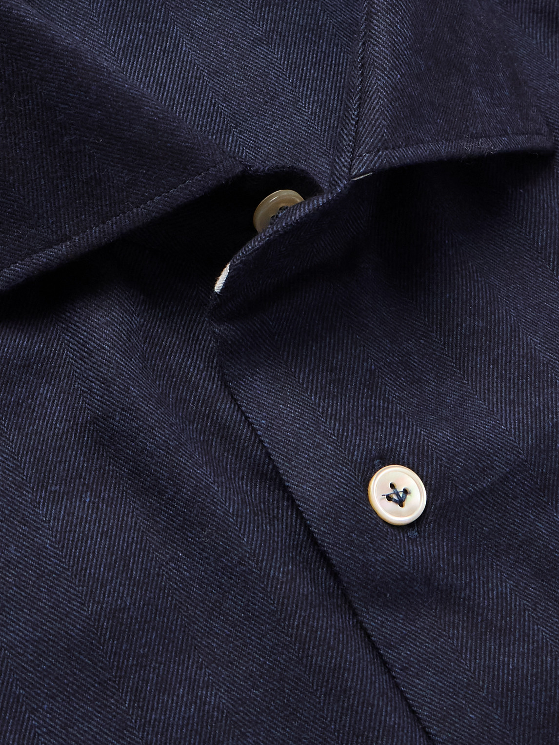 Slim-Fit Herringbone Cotton And Lyocell-Blend Shirt