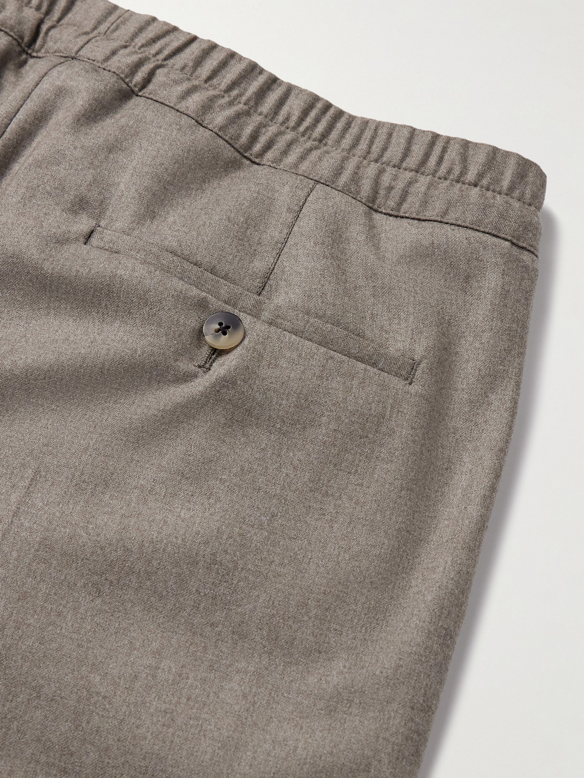 Caruso Slim-fit Pleated Wool Drawstring Trousers In Gray