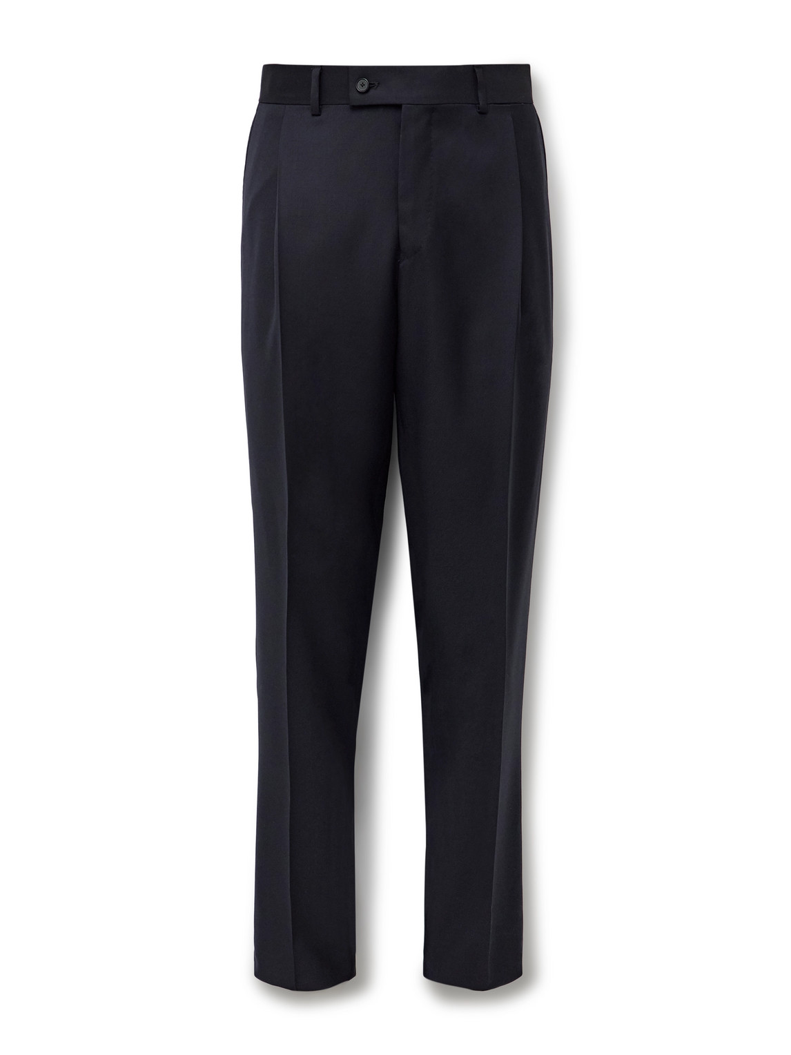 Caruso Slim-fit Pleated Wool Trousers In Blue