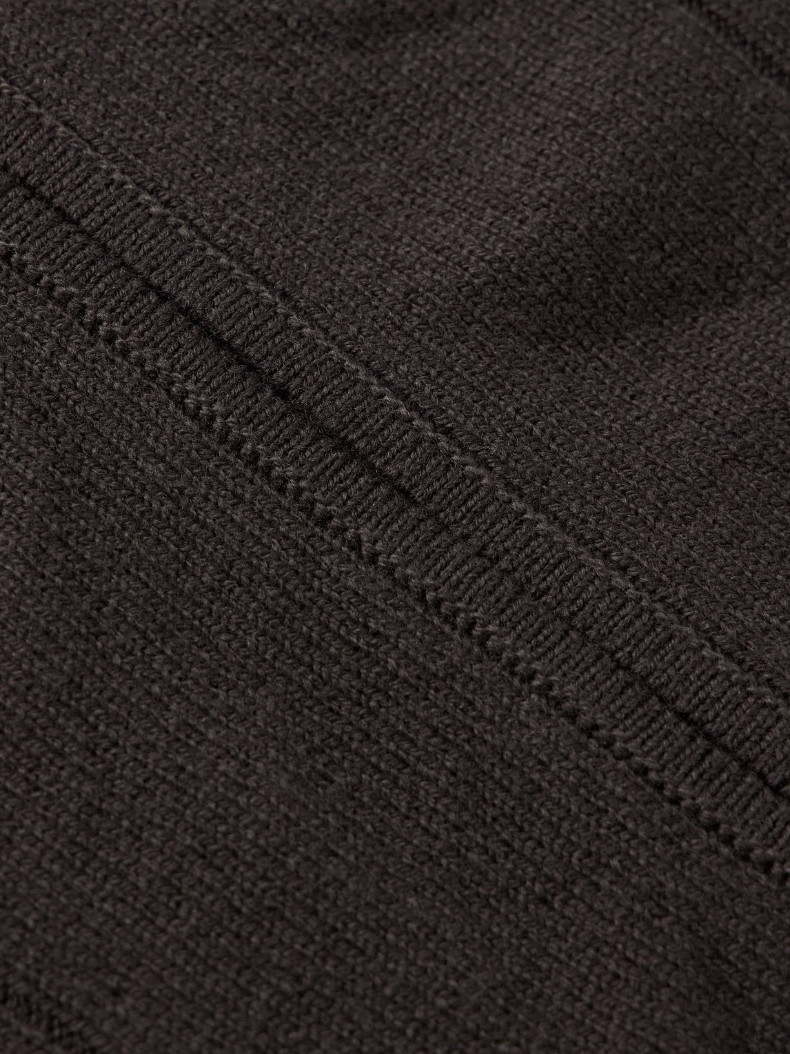 Ribbed Wool Zip-Up Cardigan