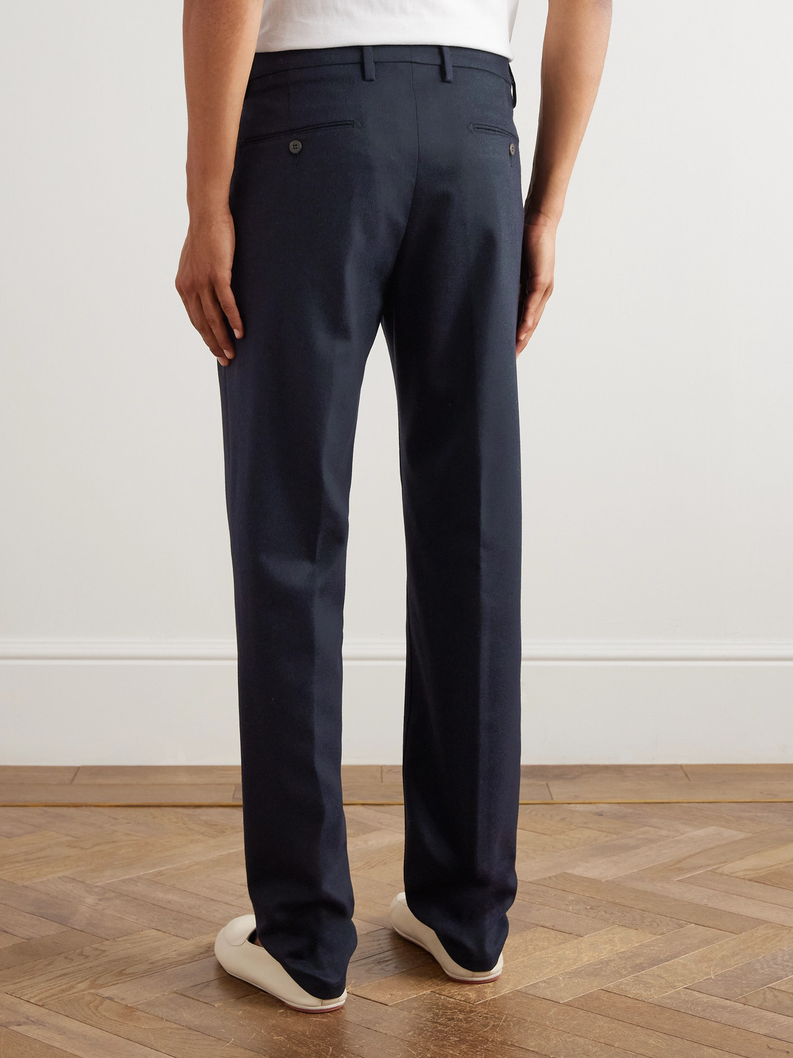 Straight-Leg Stretch Wool And Cashmere-Blend Trousers