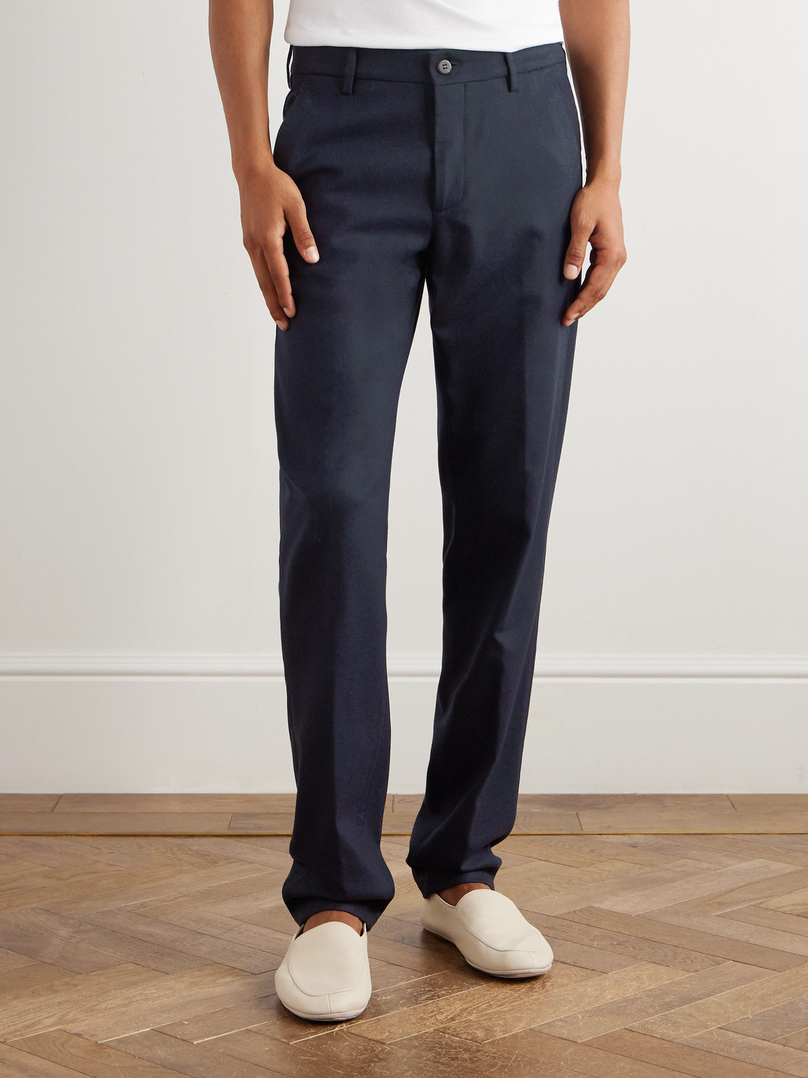 Straight-Leg Stretch Wool And Cashmere-Blend Trousers
