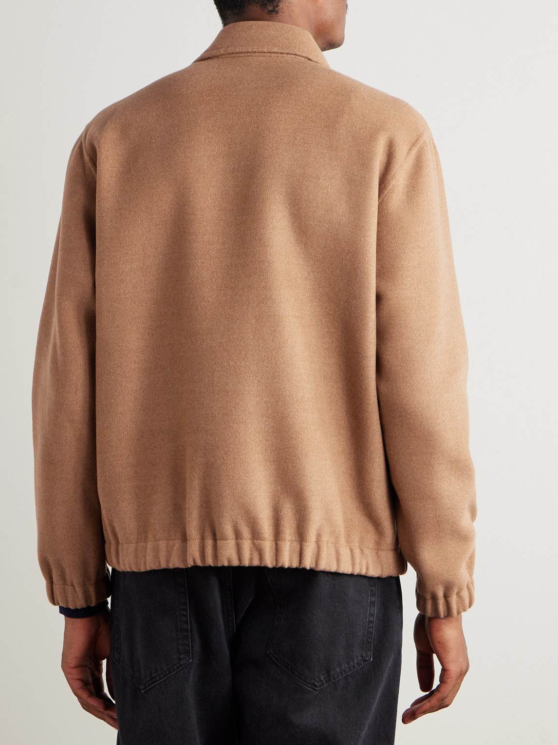 Eleventy Wool-felt Bomber Jacket In Neutral
