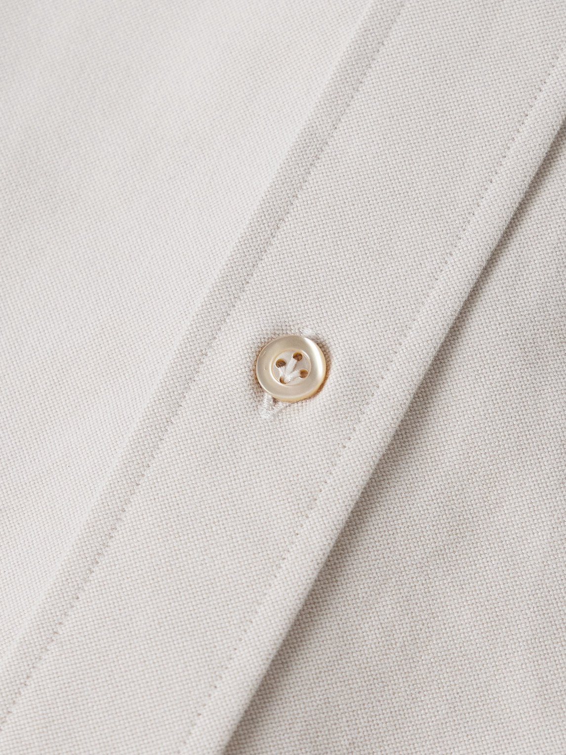 Eleventy Button-down Collar Cotton Oxford Shirt In Neutral