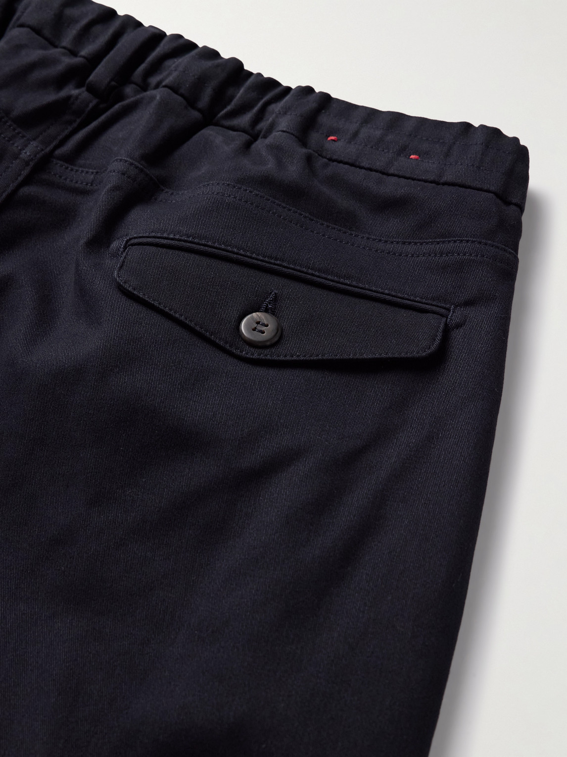 Eleventy Slim-fit Pleated Cotton-blend Twill Trousers In Black