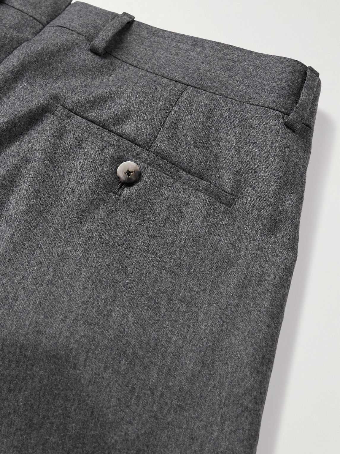 Caruso Slim-fit Pleated Wool Trousers In Gray