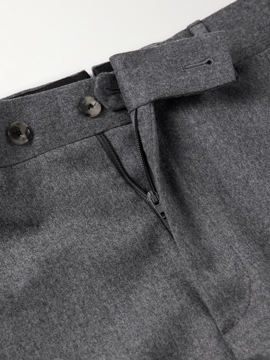Caruso Slim-fit Pleated Wool Trousers In Gray