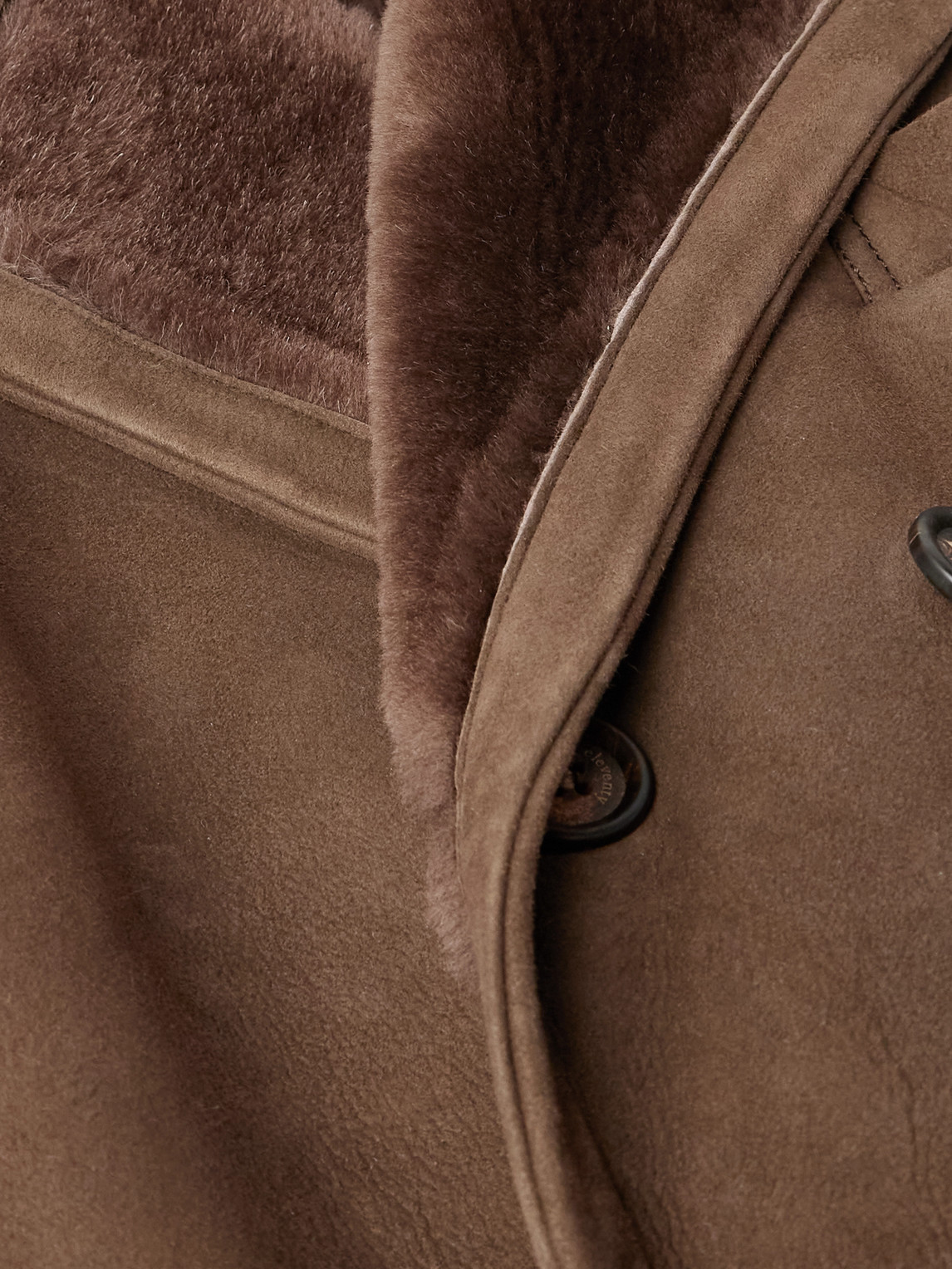 Double-Breasted Shearling Overcoat