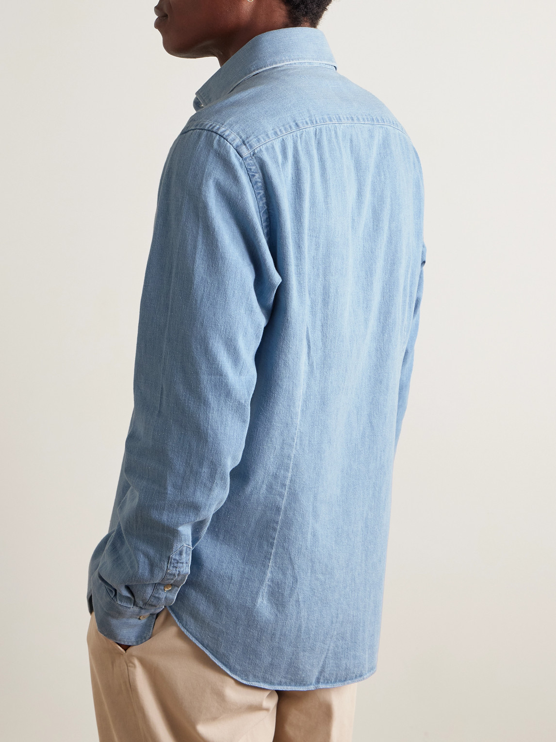 Slim-Fit Cotton-Chambray Shirt