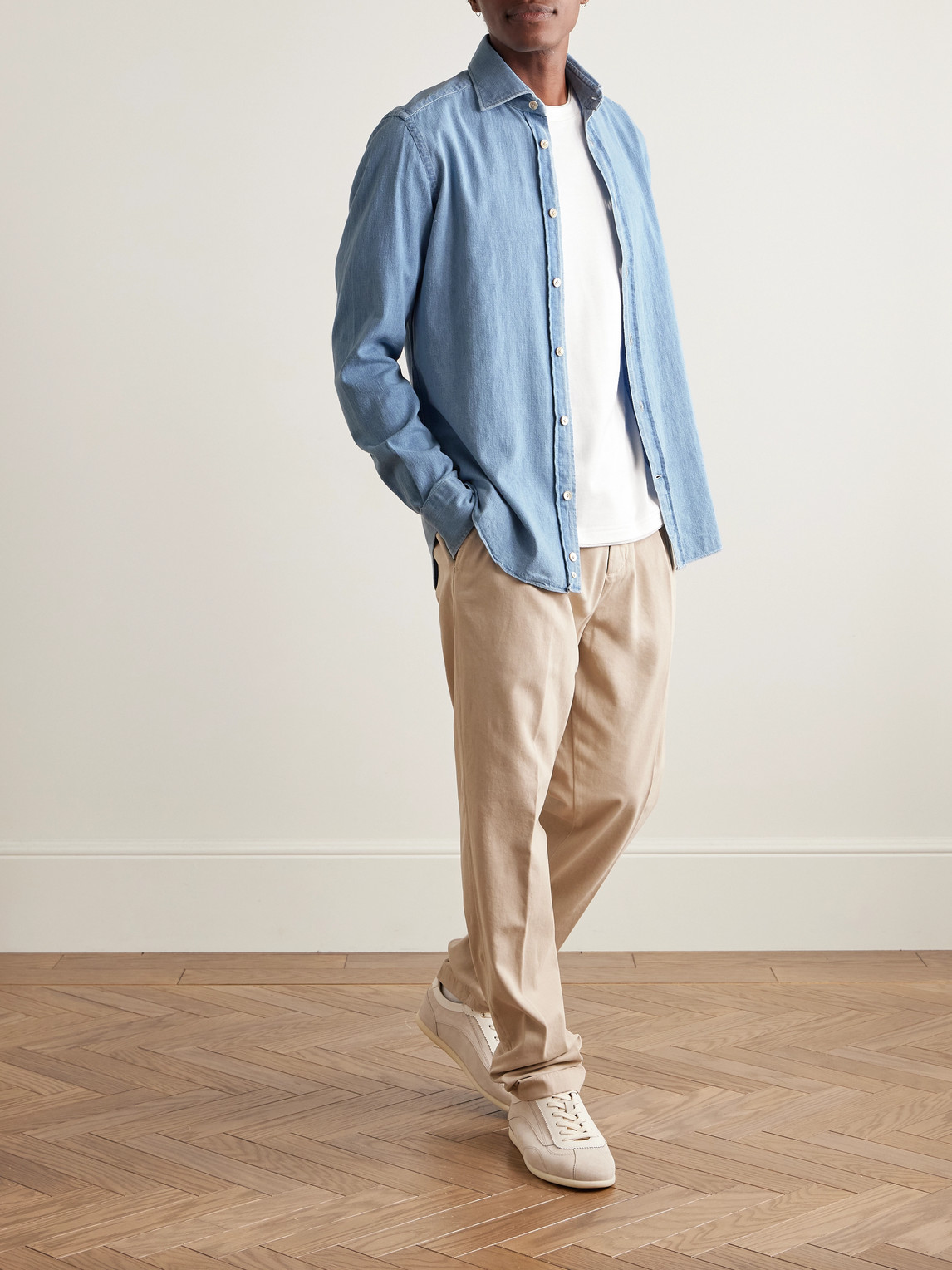 Slim-Fit Cotton-Chambray Shirt
