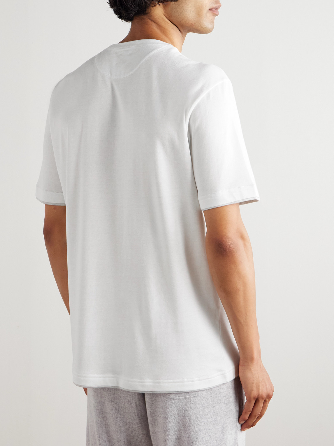 Eleventy Giza Cotton-jersey T-shirt In White