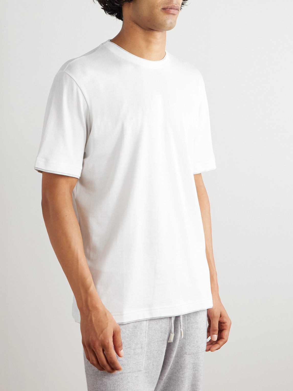 Eleventy Giza Cotton-jersey T-shirt In White