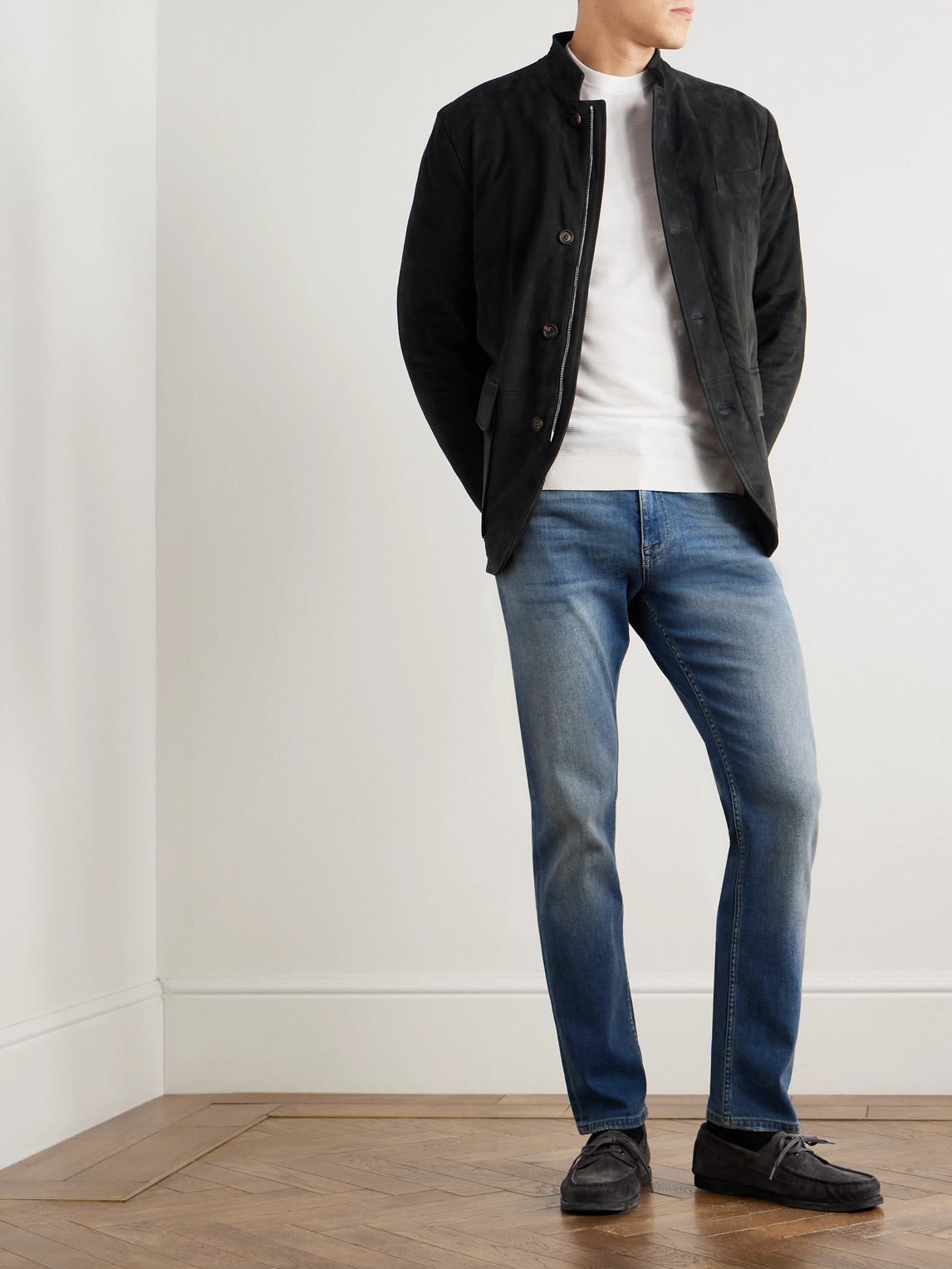 Slim-Fit Ribbed Cotton T-Shirt