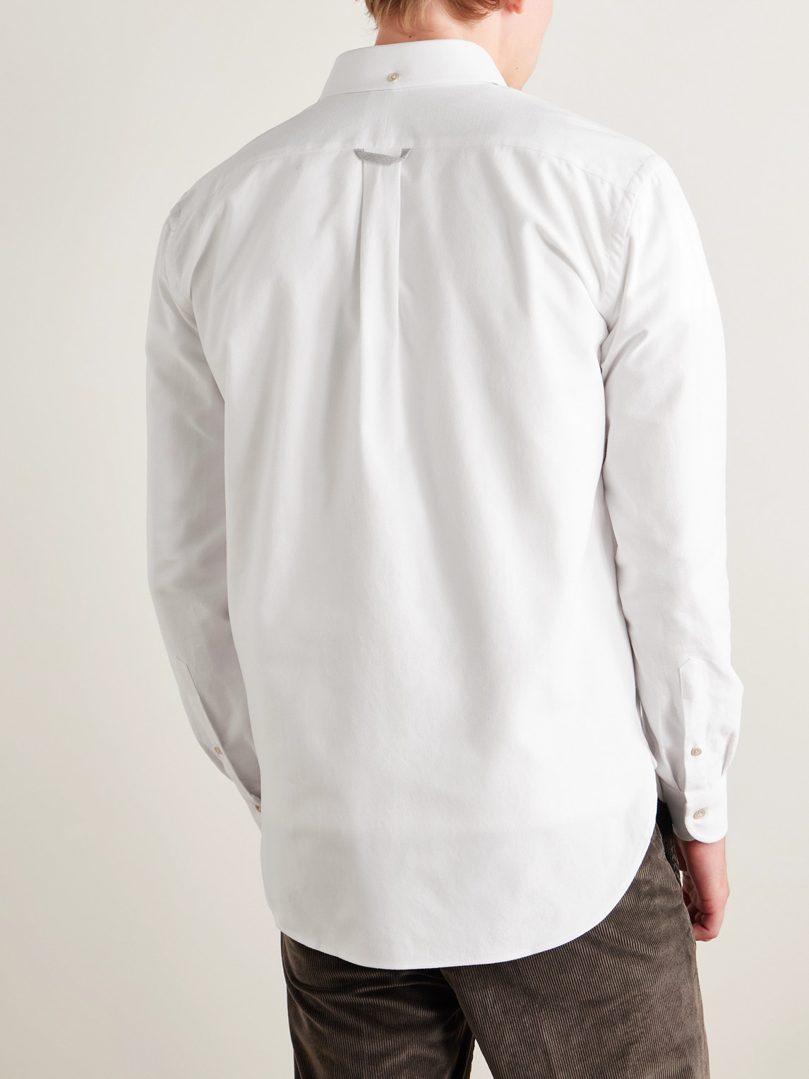 Eleventy Button-down Collar Cotton Oxford Shirt In White