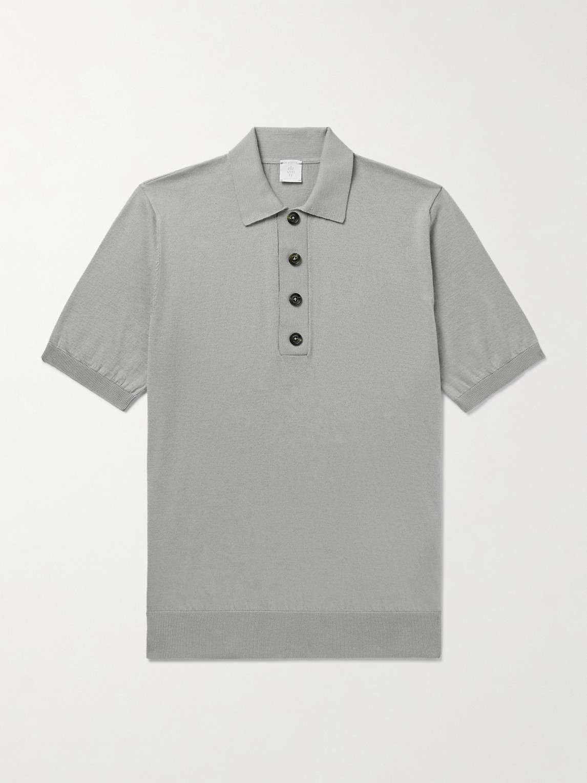 ELEVENTY Cotton and Cashmere-Blend Polo Shirten