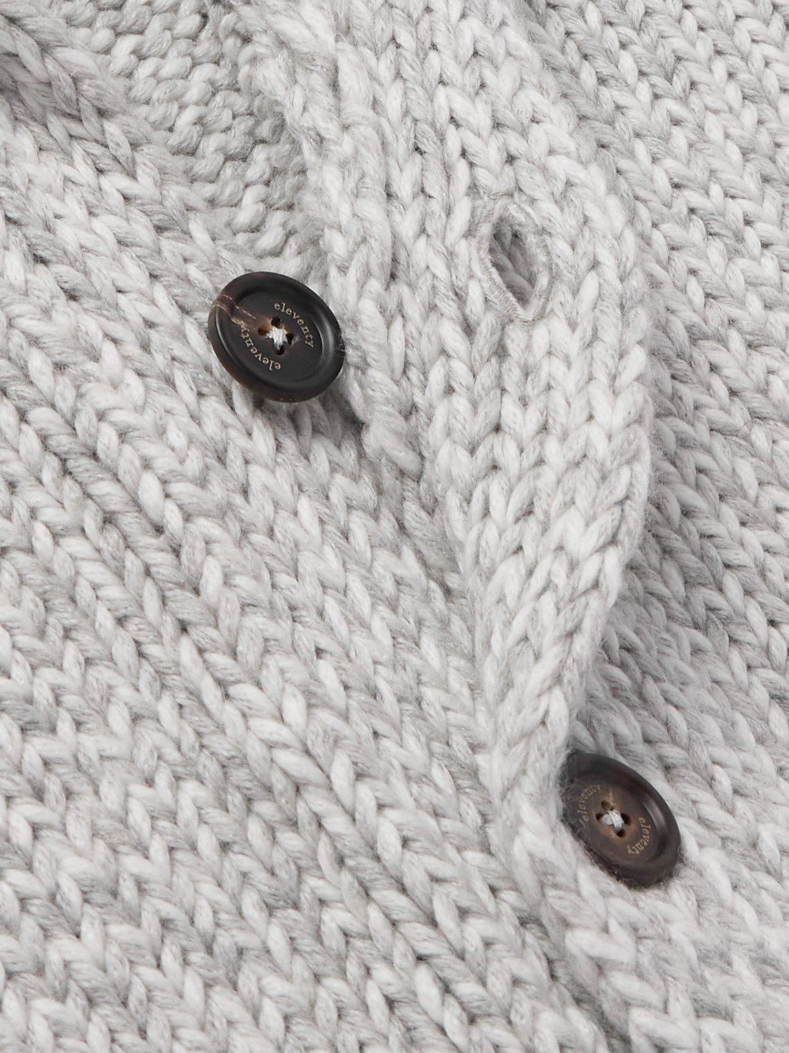Eleventy Slim-fit Shawl-collar Cashmere Cardigan In Gray