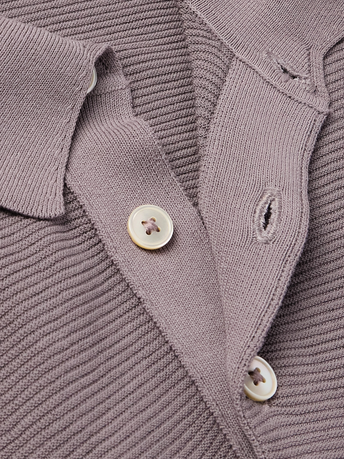 Slim-Fit Ribbed Cotton Polo Shirt