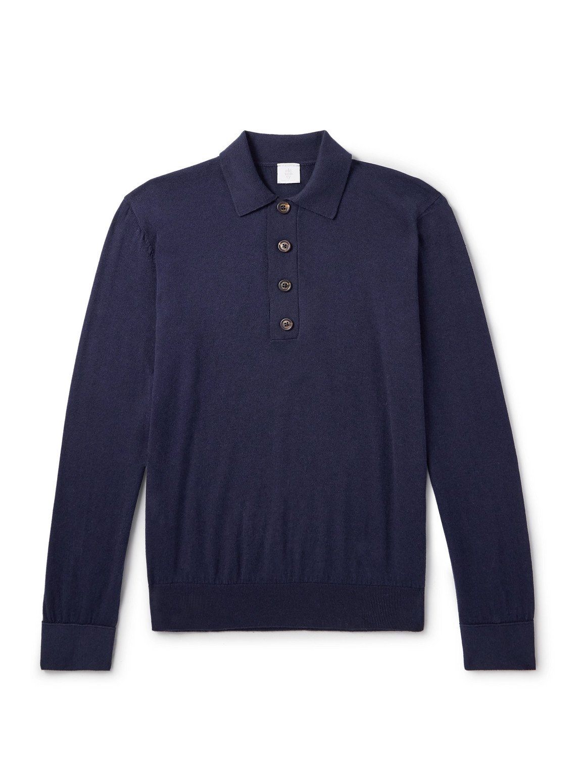 Eleventy Slim-fit Cotton And Cashmere-blend Polo Shirt In Blue