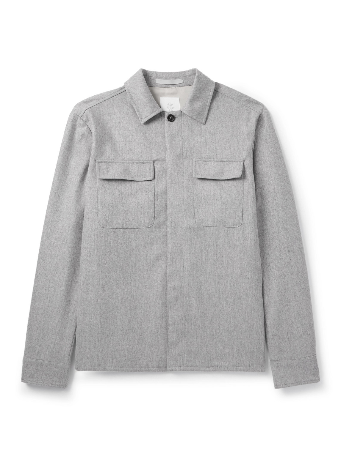 Eleventy Wool-blend Overshirt In Gray