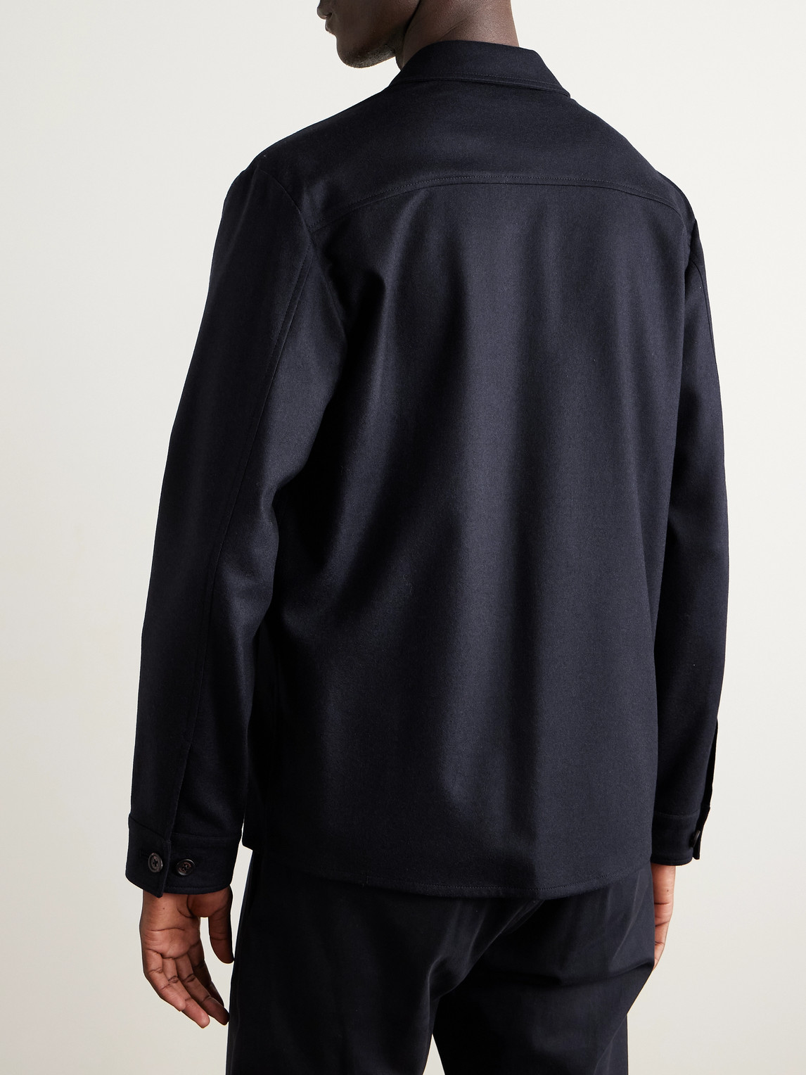 Eleventy Wool-blend Overshirt In Blue