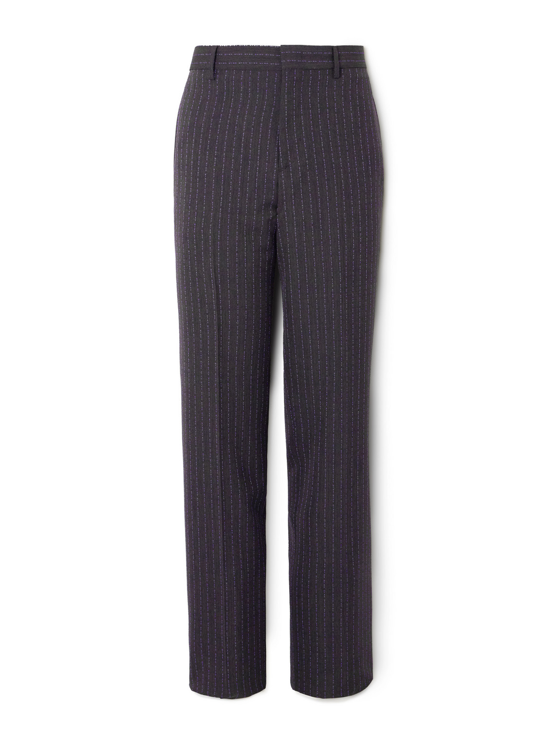 Etro Straight-leg Logo-embroidered Wool-blend Jacquard Suit Trousers In Gray