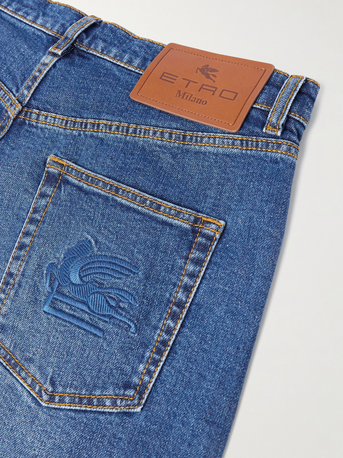 Etro Straight-leg Denim Trousers With Five Pockets In Blue