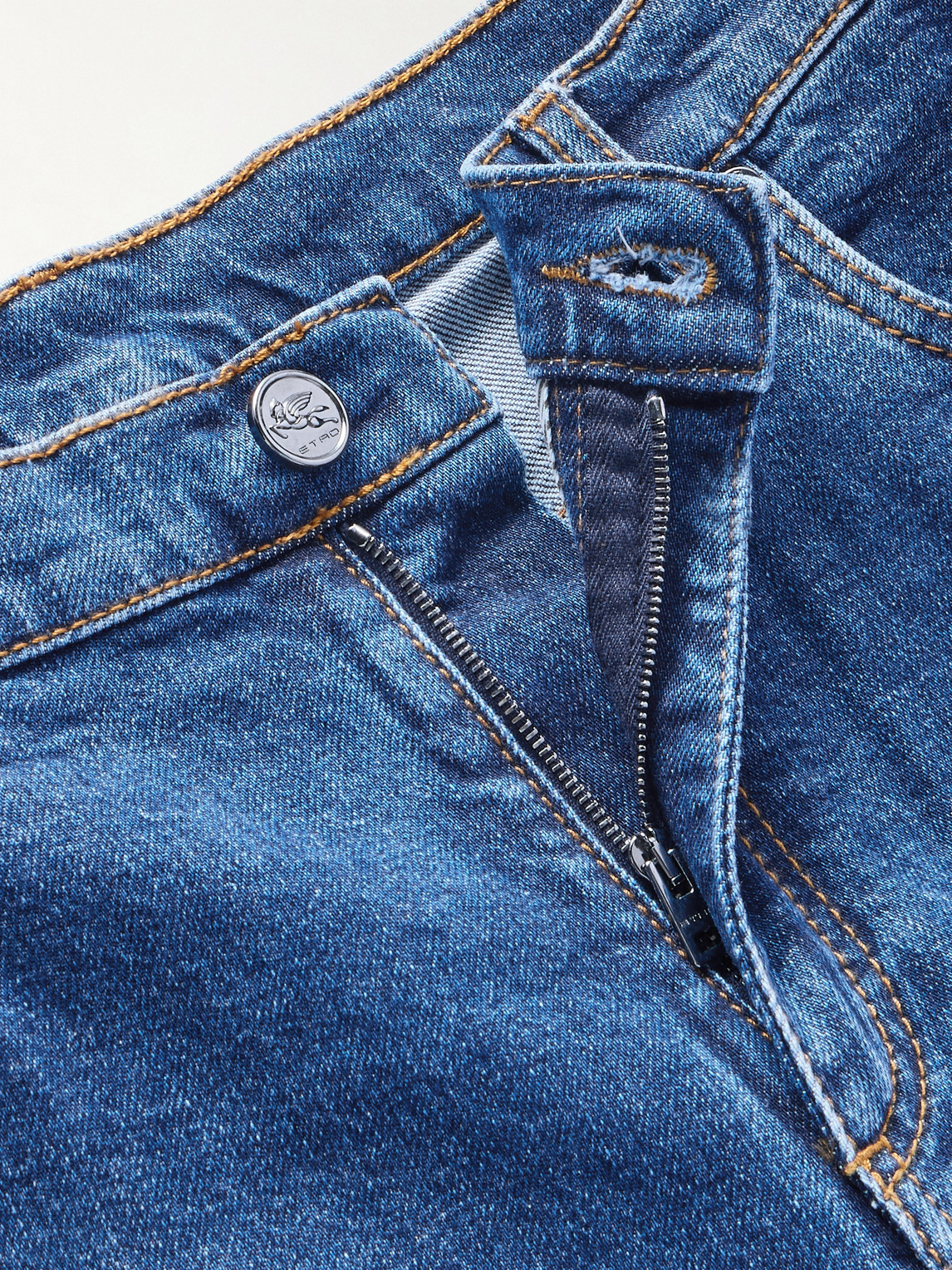 Etro Straight-leg Denim Trousers With Five Pockets In Blue