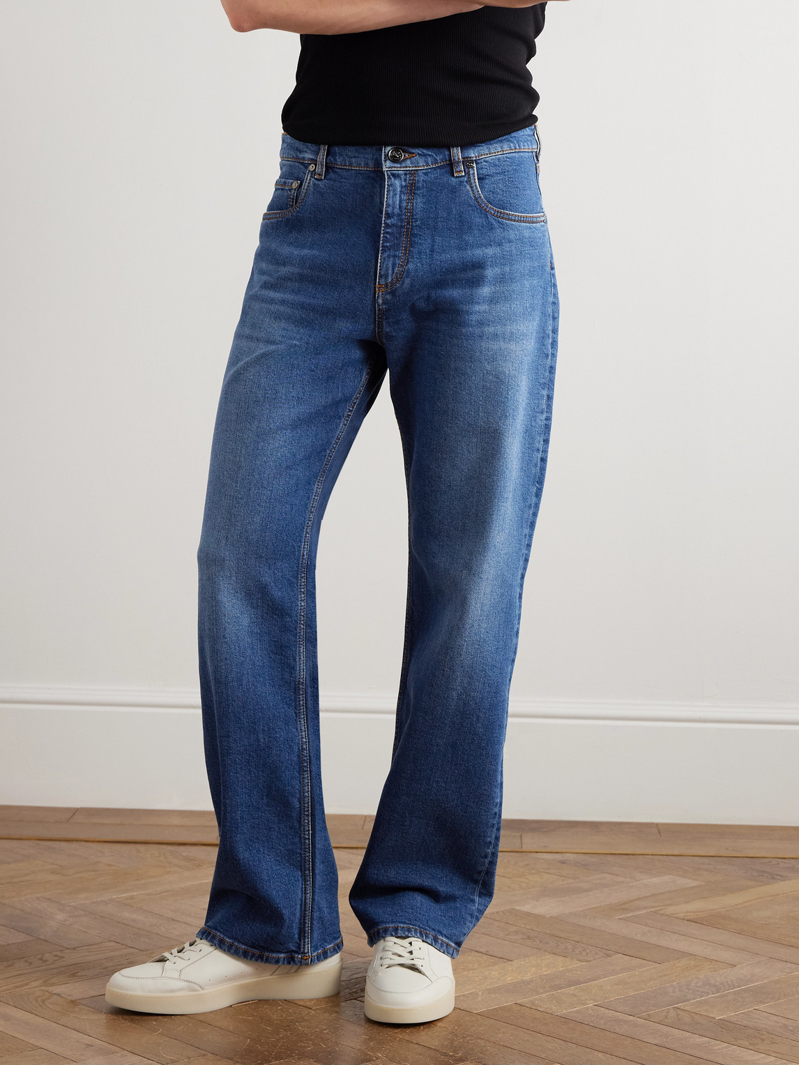 Etro Straight-leg Denim Trousers With Five Pockets In Blue