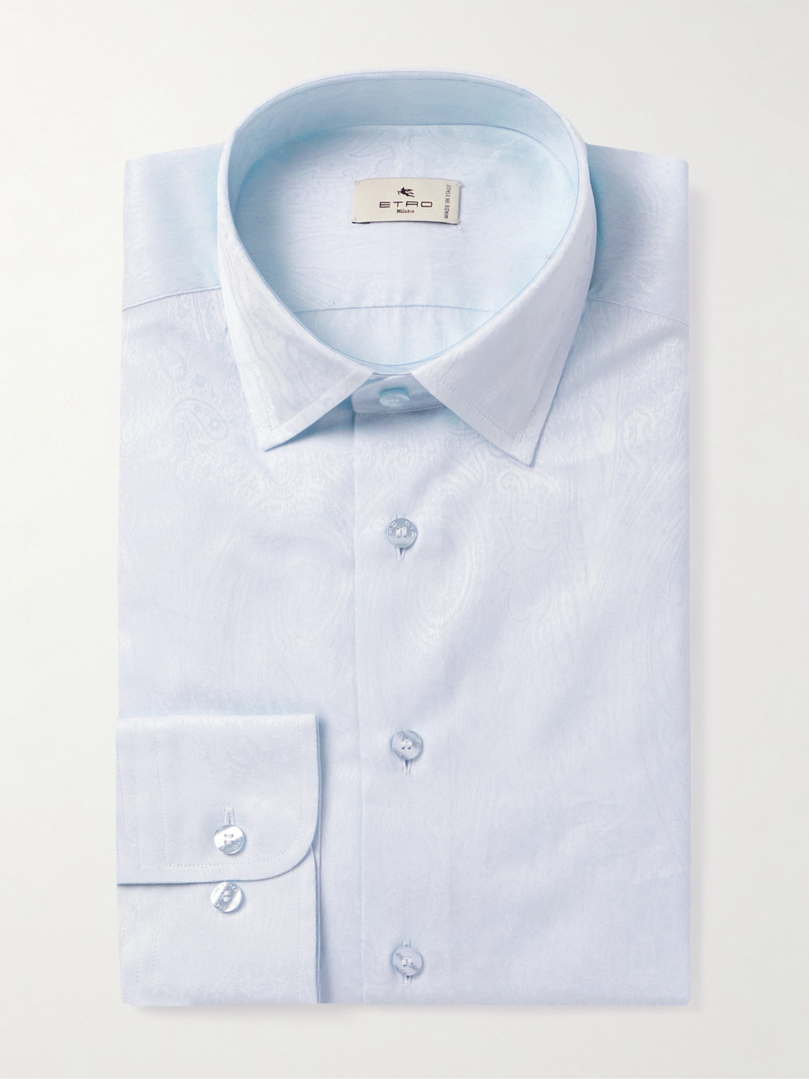 Etro – Roma Cutaway-Collar Paisley-Jacquard Cotton Shirt