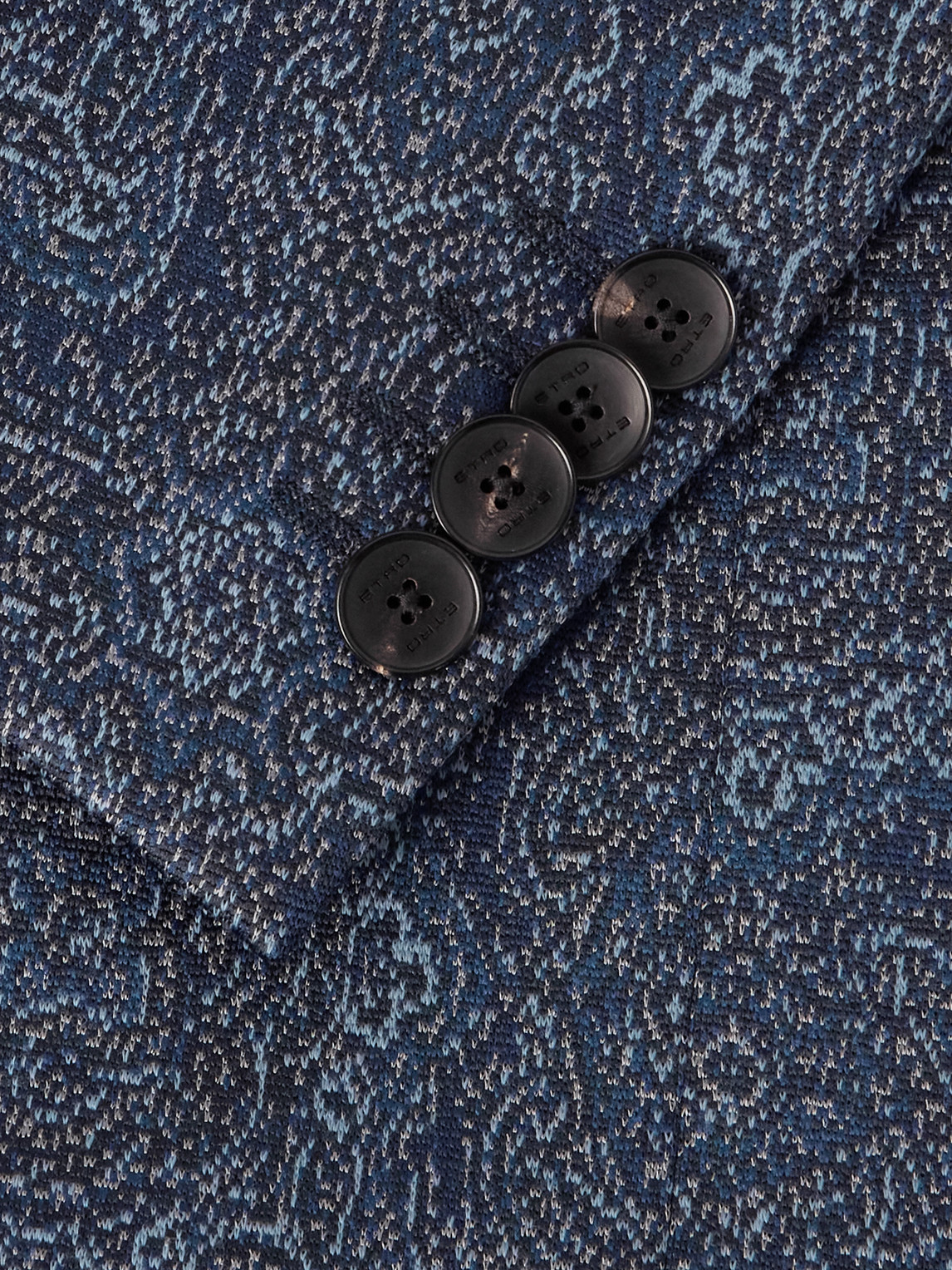 Etro Roma Slim-fit Jacquard Blazer In Blue