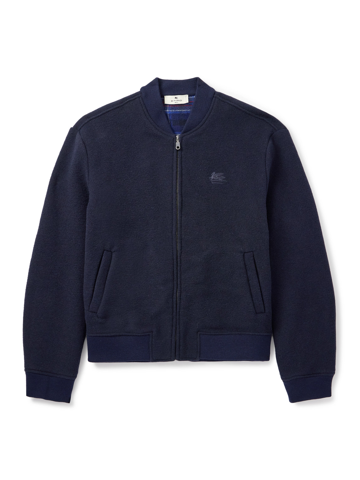 Logo-Embroidered Wool-Blend Bomber Jacket